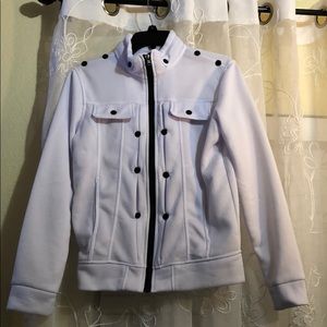 White Zipped Up Jacket